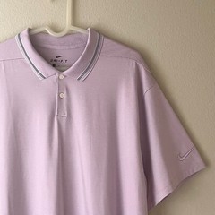 Nike Dri-Fit Vapor Golf Polo Shirt Striped Short Sleeve Purple Mens XL