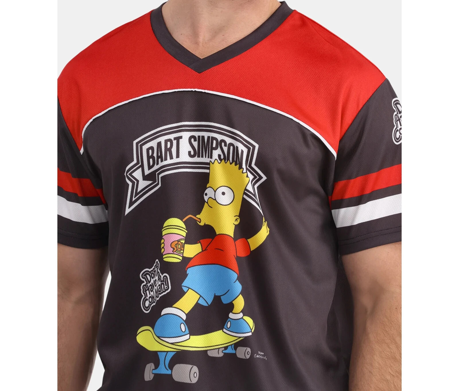 The Simpsons BART Men's Red Polyester Graphic Soccer Jersey NWT! Free Shipping! gallery