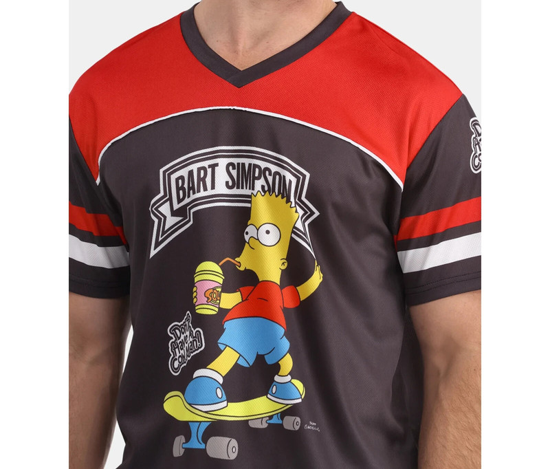 The Simpsons BART Men's Red Polyester Graphic Soccer Jersey NWT! Free Shipping! gallery