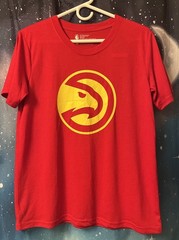 ATLANTA HAWKS NBA BASKETBALL PROMO T-SHIRT 100% COTTON (RED) SMALL
