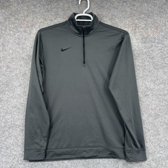 Nike Sweatshirt Dri-FIT Pullover Mens Medium Gray Mock Neck 1/4 Zip