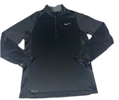 Nike Dri-FIT 1/4 Zip Pullover Mens Small Black Gray Running Training Jacket