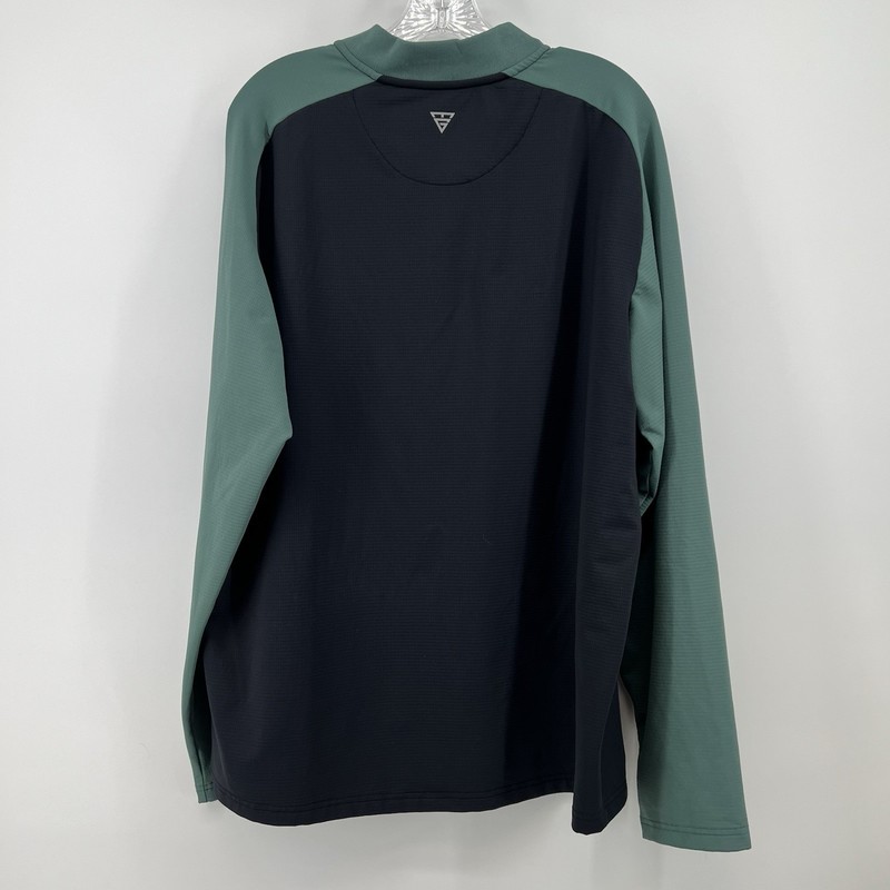 Maelreg Performance Pullover Mens Large Long Sleeve 1/4 Zip Green Black gallery