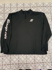 Snap On Tools 1/4 Zip Pullover Shirt Top Black Spell Out Mens XL Lightweight