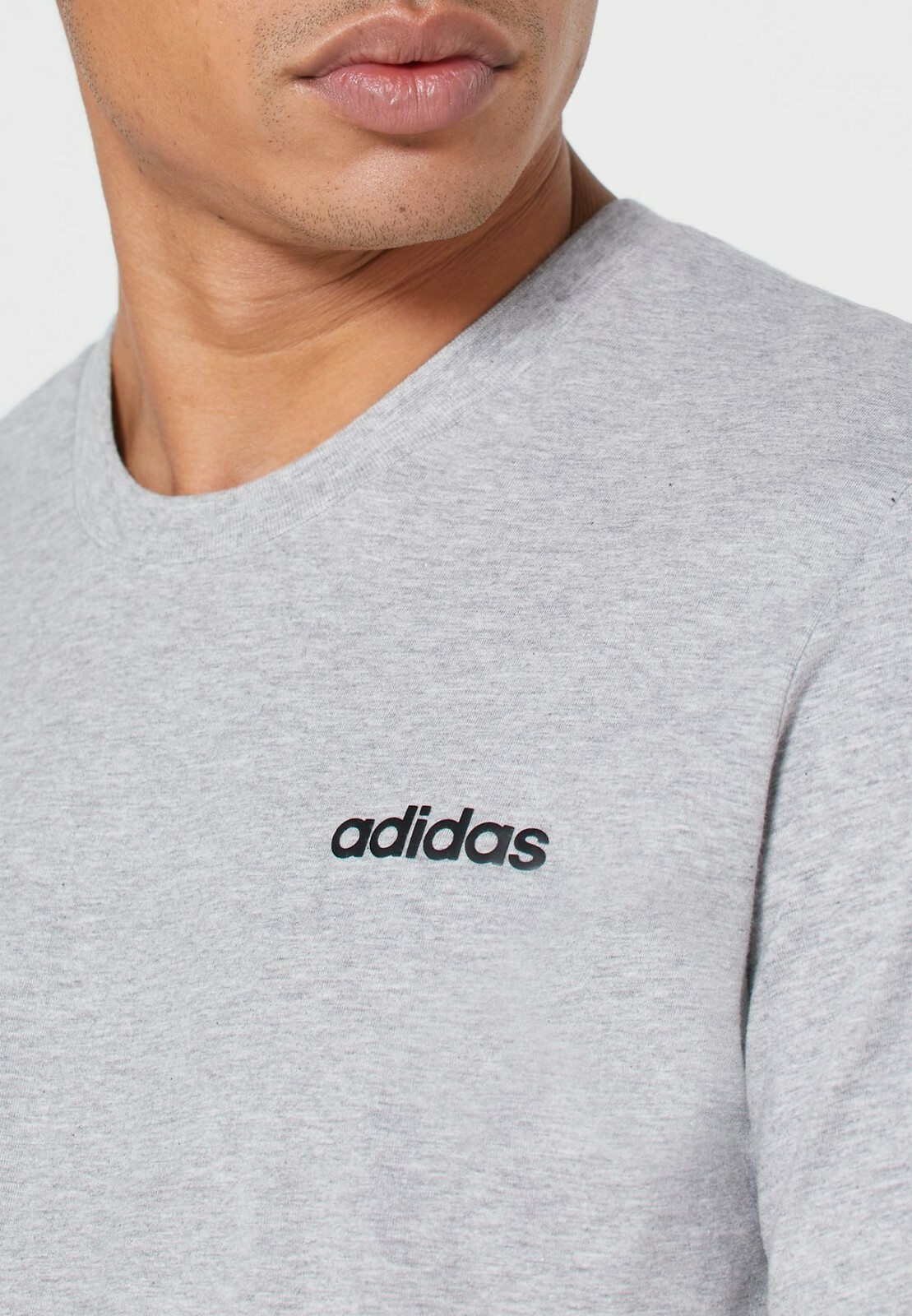 adidas T Shirt Mens Essentials Short Sleeve Cotton Tee Gray Small or Medium gallery