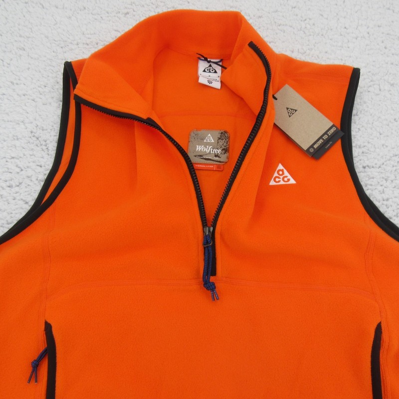Nike ACG Wolf Tree Thermal Vest Polartec Orange Mens Size Medium NEW HJ2468-819 gallery