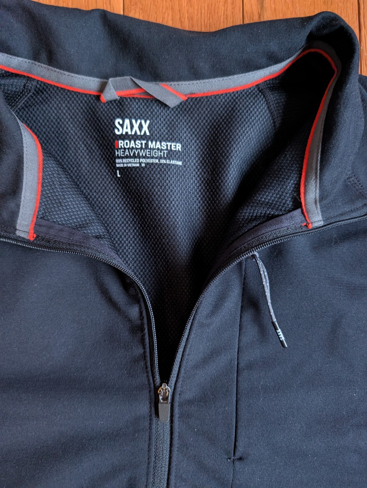 SAXX NWT Black Roast Master Heavyweight Long Sleeve Base Layer Quarter Zip Large gallery