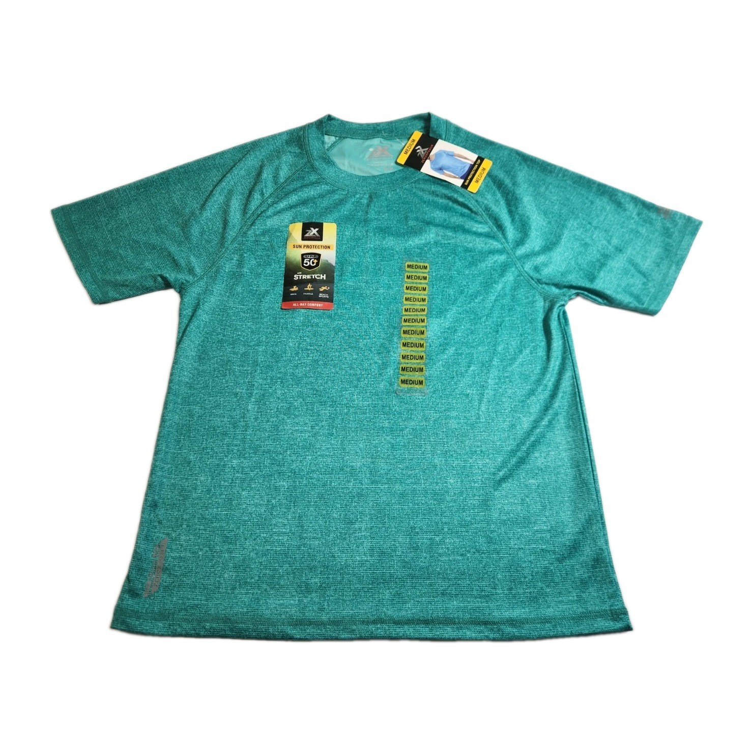 ZeroXposur Performance Shirt Mens Teal Short Sleeve Sun Protection Adult New NWT gallery