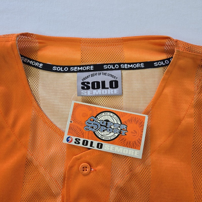 VTG Deadstock Solo Semore Baseball Jersey Hip Hop Los Angeles Spellout Mens 3XL gallery