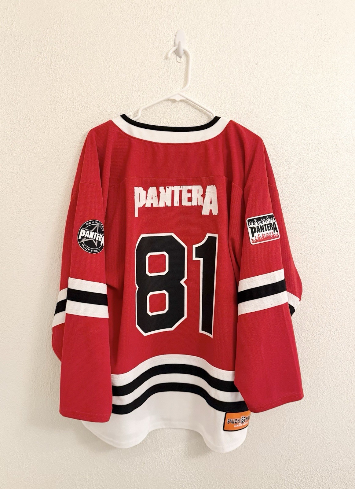 PUCK HCKY Pantera Stronger Than All Metal Rock Band Hockey Jersey Size Large gallery