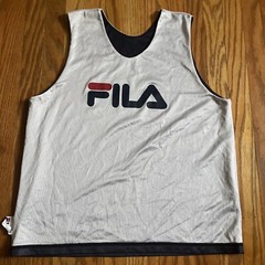 Fila Mesh Tank Top Sz S/M Blue White Reversible Basketball Train Outdoor Jersey