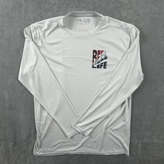 Reel Life Fishing Shirt Mens White Large Long Sleeve T-Shirt Sun Water UPF 50+