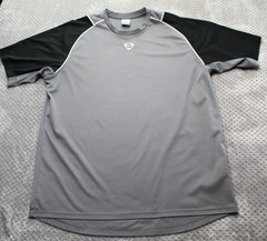 Nike Shirt Mens XL Gray Black Raglan Short Sleeve Colorblock Athletic Jersey Y2K