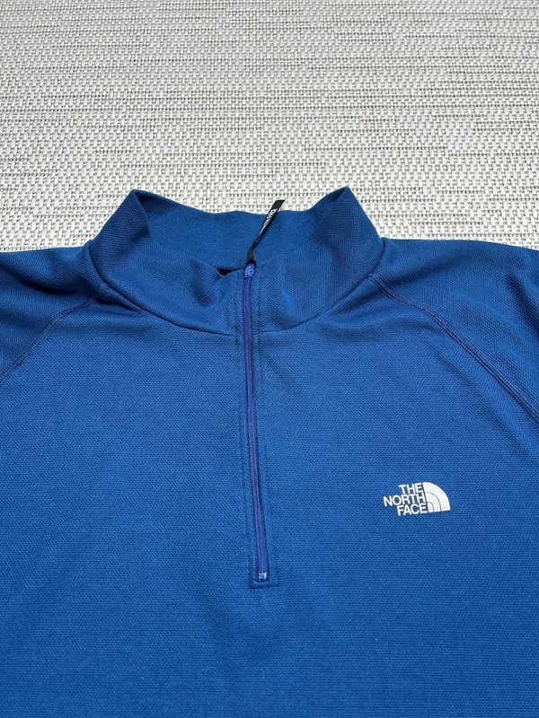 The North Face Pullover Top Mens XL Blue Knit Quarter Zip Mock Neck Warm Winter gallery