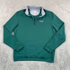 Johnnie-O Diaz Performance 1/4 Golf Pullover Men Medium Green Corp Logo NWOT