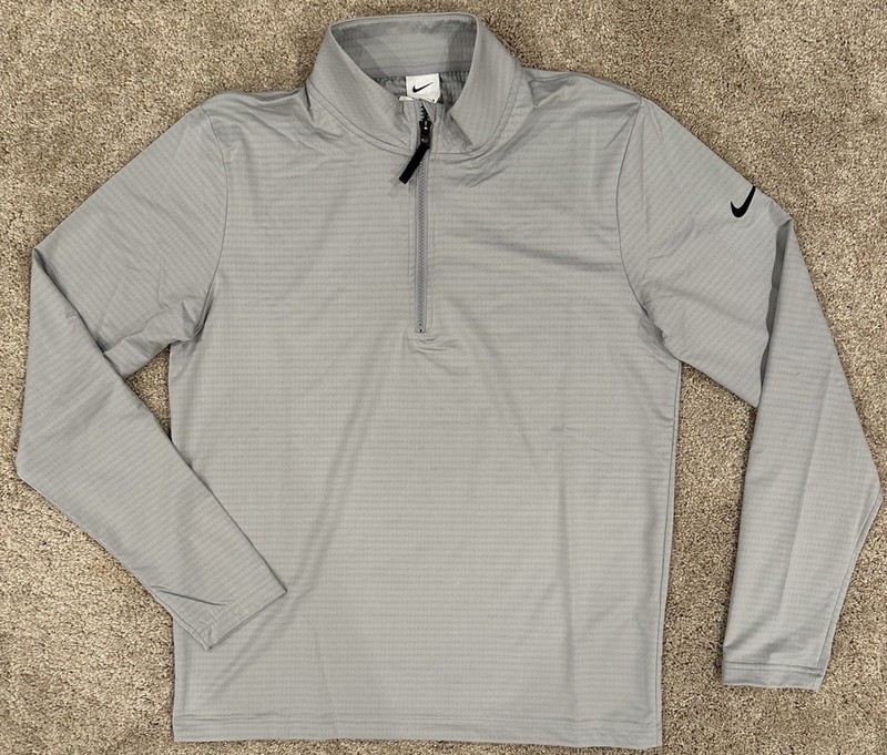 Nike Dri-Fit Victory 1/2 Zip Golf Pullover Top Shirt Grey FD5837-012 Mens M NEW gallery