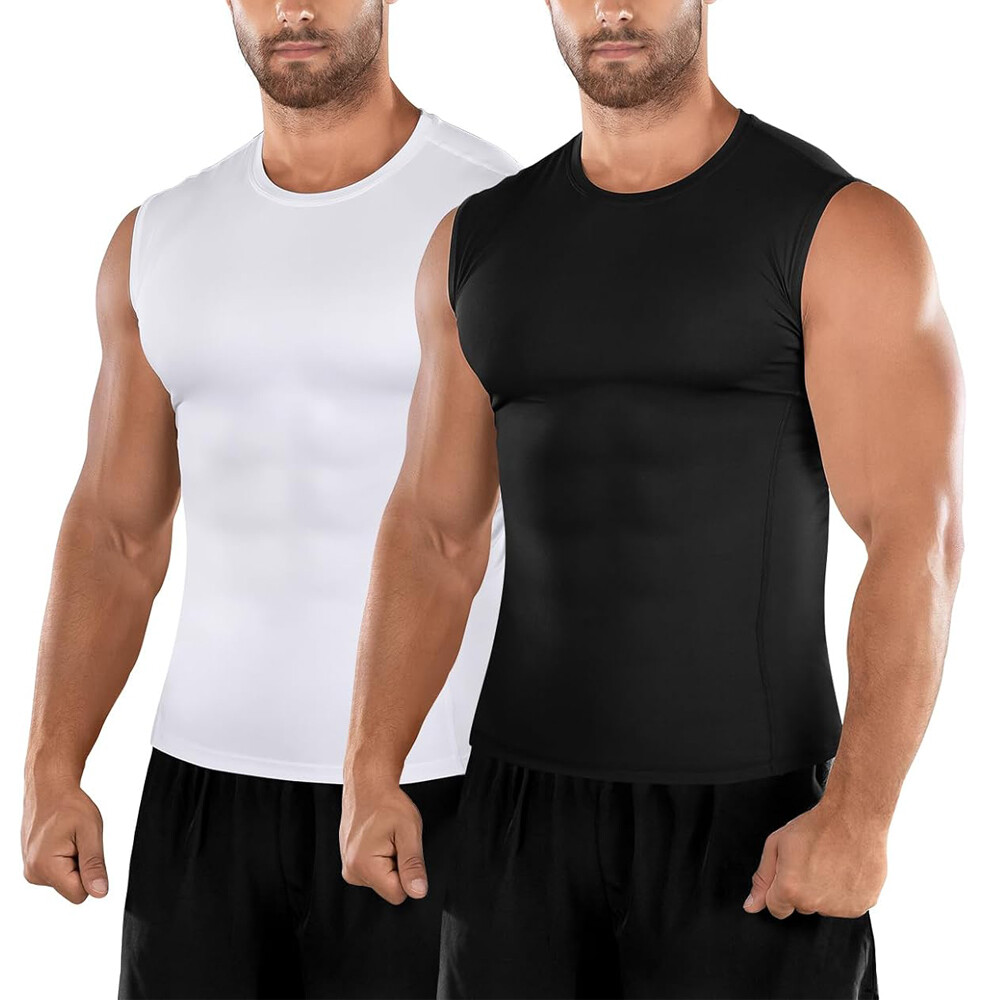 Men Compression Sports Vest Tight Tank Base Layer Sleeveless T-Shirt Top Singlet gallery