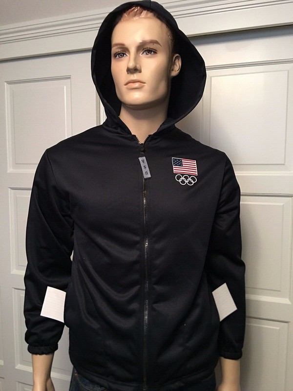 U.S.A Olympic Committee Full Zip Light Jacket Hooded Medium W/ Pockets gallery