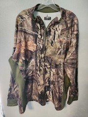 Mens Habit Scent-Factor Realtree Camo 1/4 Zip Pullover Brown Mock Jacket XLarge