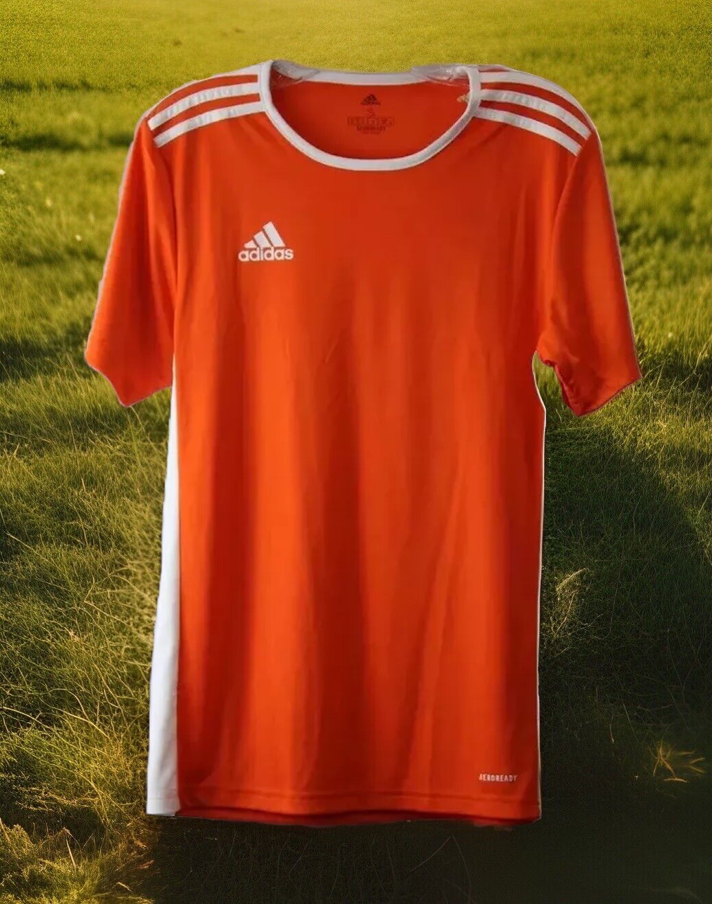 NEW NWT Mens Adidas Performance Orange/White Active Futbol Soccer Jersey Size Sm gallery