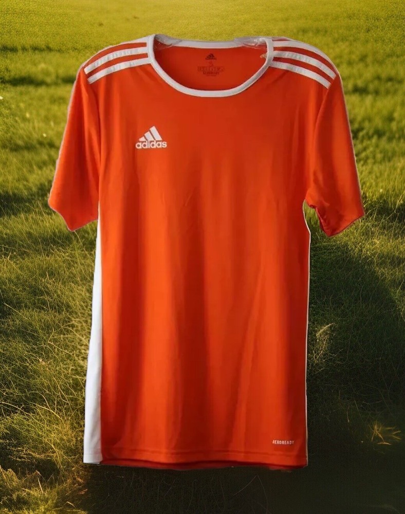 NEW NWT Mens Adidas Performance Orange/White Active Futbol Soccer Jersey Size Sm