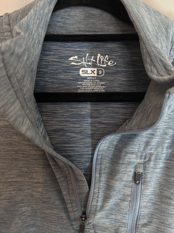 Salt Life Men's Small Stamina 1/4 Zip Blue Heathered Pullover SLX Long Sleeve gallery