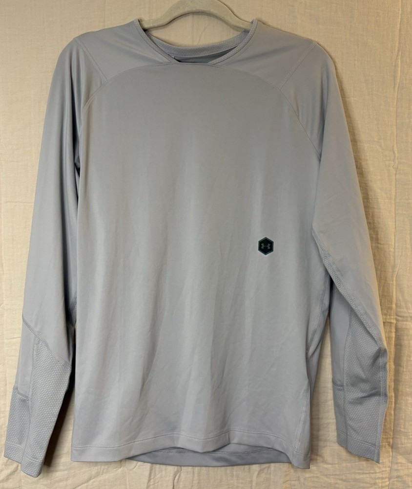 Under Armour HeatGear RUSH Crew Neck Pullover Long Sleeve Gray Athletic XL