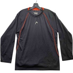 HEAD Athletic Shirt Mens Medium Black Athleisure Base Layer Long Sleeve Tennis