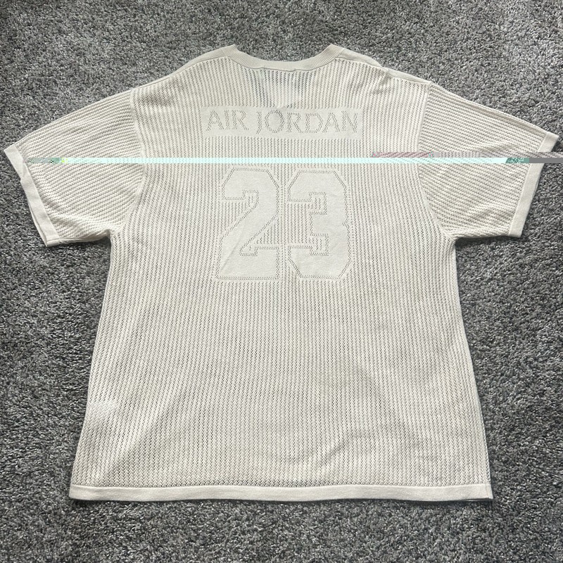 Nike Air Jordan Knit Jersey Brown Sail Linen Mens XL Jacquard V-Neck HQ0766-203 gallery