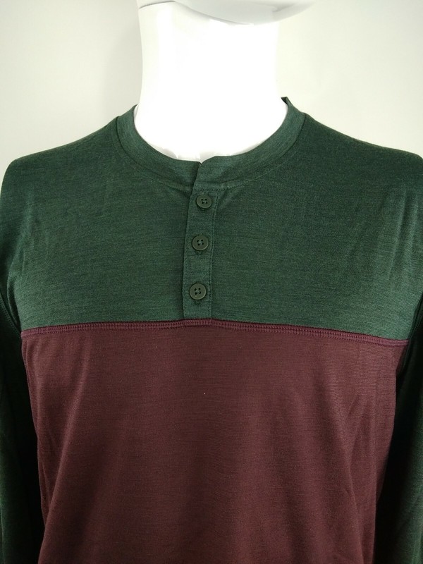 Smartwool Men Merino Sport 150 Long Sleeve Henley Sage/Brown Medium 17345-H93 gallery