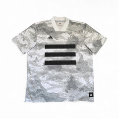 adidas Men’s V-Neck Activewear Tee Gray/Black Camo Logo M