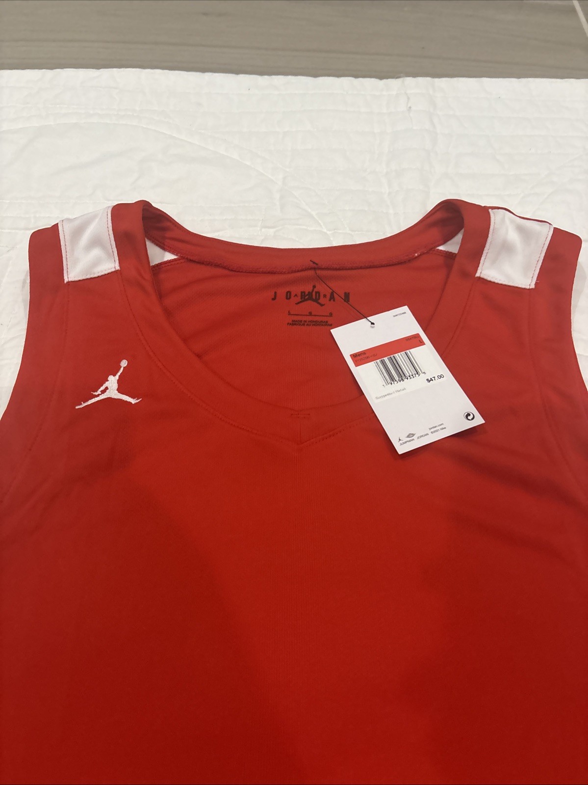 Jordan Large Stock Overtime Basketball Jersey Red/White FQ5296-657 NWT $47 gallery