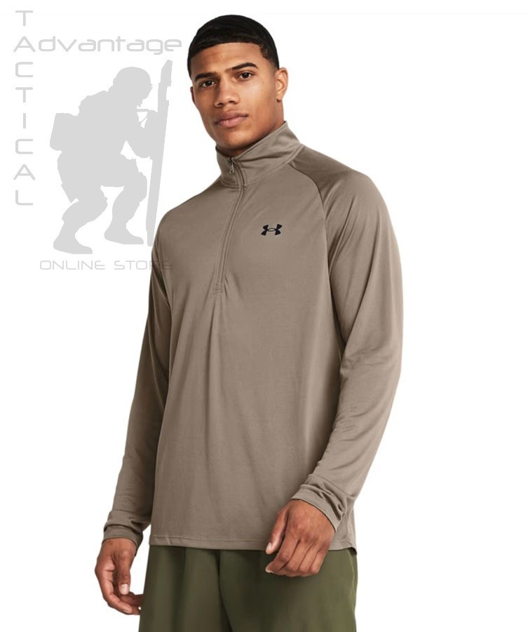 Under Armour UA Tech 1/2 Zip Long Sleeve - Taupe Dusk - LARGE gallery