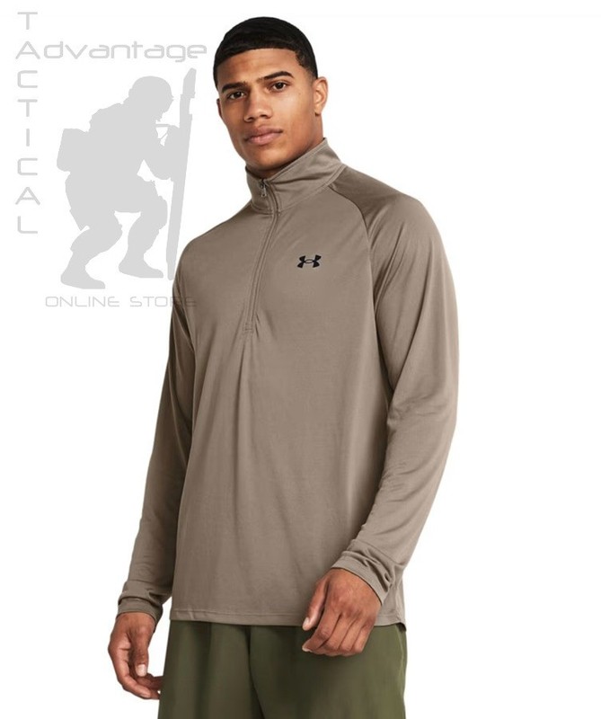Under Armour UA Tech 1/2 Zip Long Sleeve - Taupe Dusk - LARGE gallery