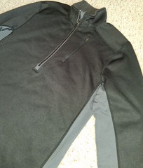 Terramar Men’s XL Black/Gray Jacket 1/4 Zip Mock Neck Pullover Polyester Sweater