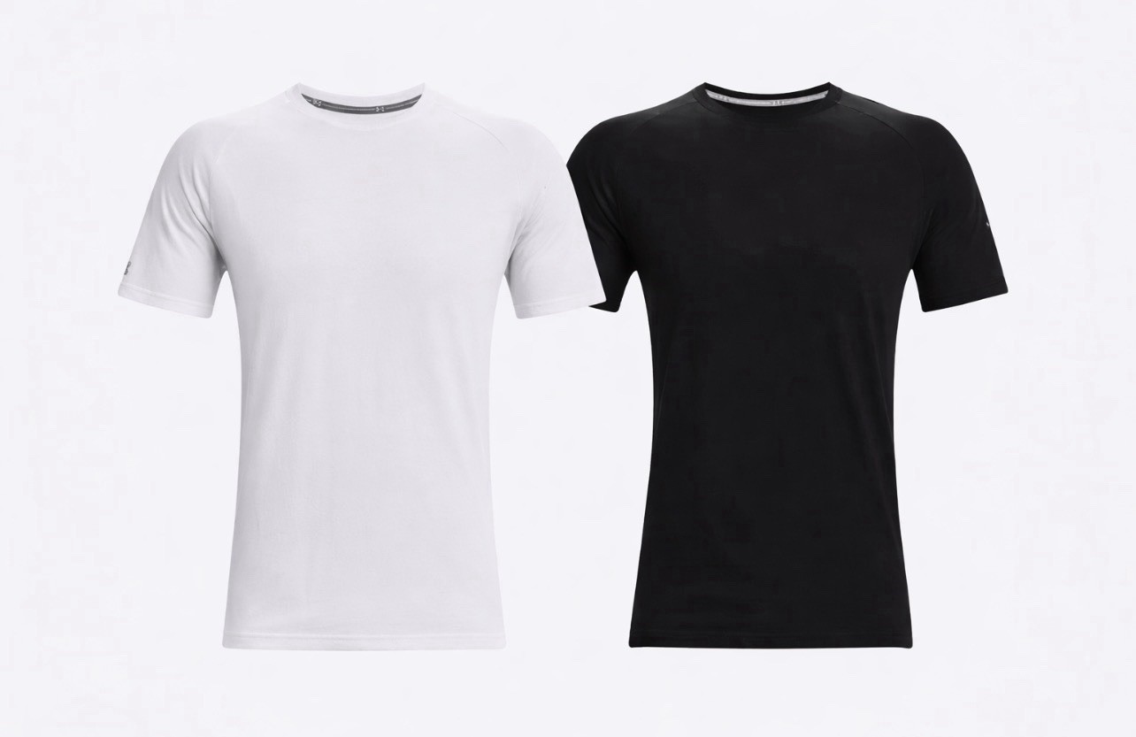Under Armour Set Of Two (2) T-shirts Men's Training Gym Raglan 2XL Black/white gallery