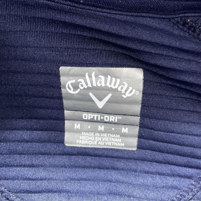 Callaway Opti-Dri Pullover Mens Medium Blue 1/4 Zip Mock Neck Golf Shirt gallery