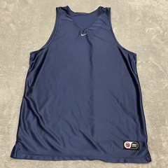 Vintage Men’s Nike Basketball Dazzle Center Logo V-Neck Tank Top Blue Size Large