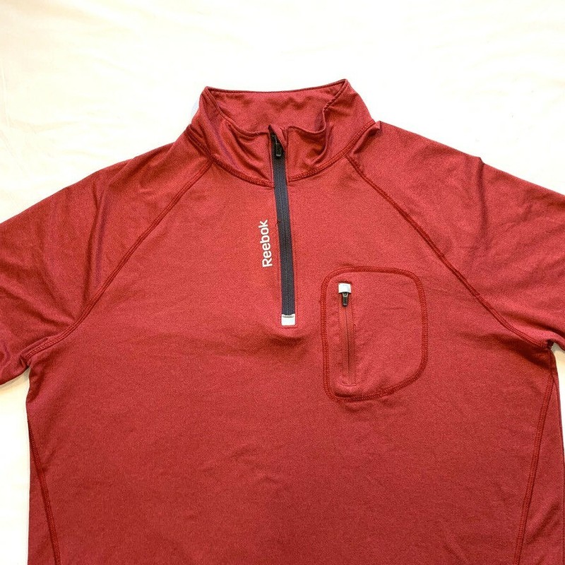 Reebok Running Athletic Top Mens Large Thumbholes Reflective Stretch Long Sleeve gallery
