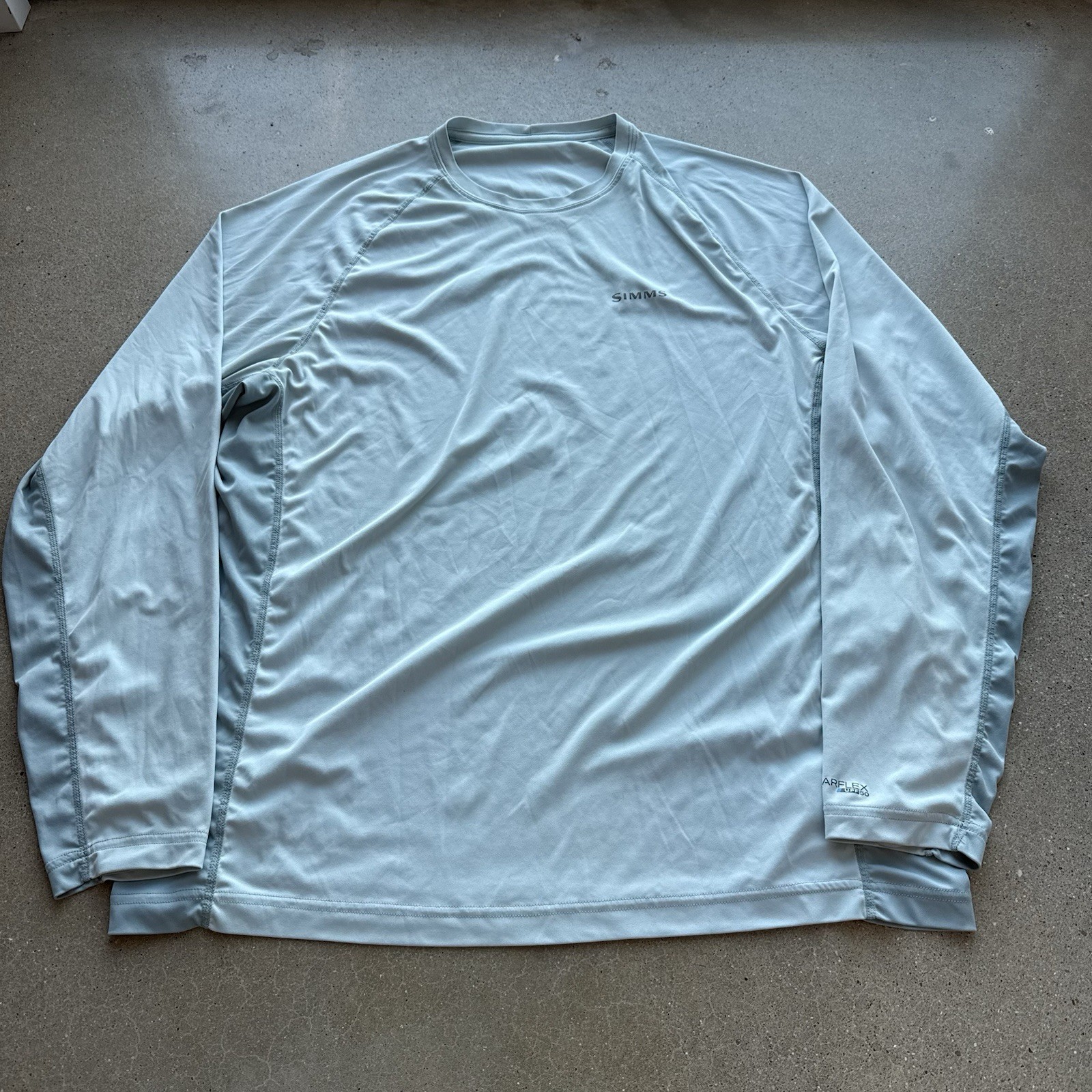 Simms Men’s L Blue SolarFlex UPF 50 Fishing Sun Shirt Long Sleeve gallery