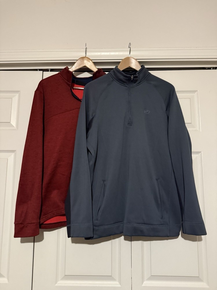 Two Quarter Zips Red Under Armor Size XL And Gray Reebok Size XL