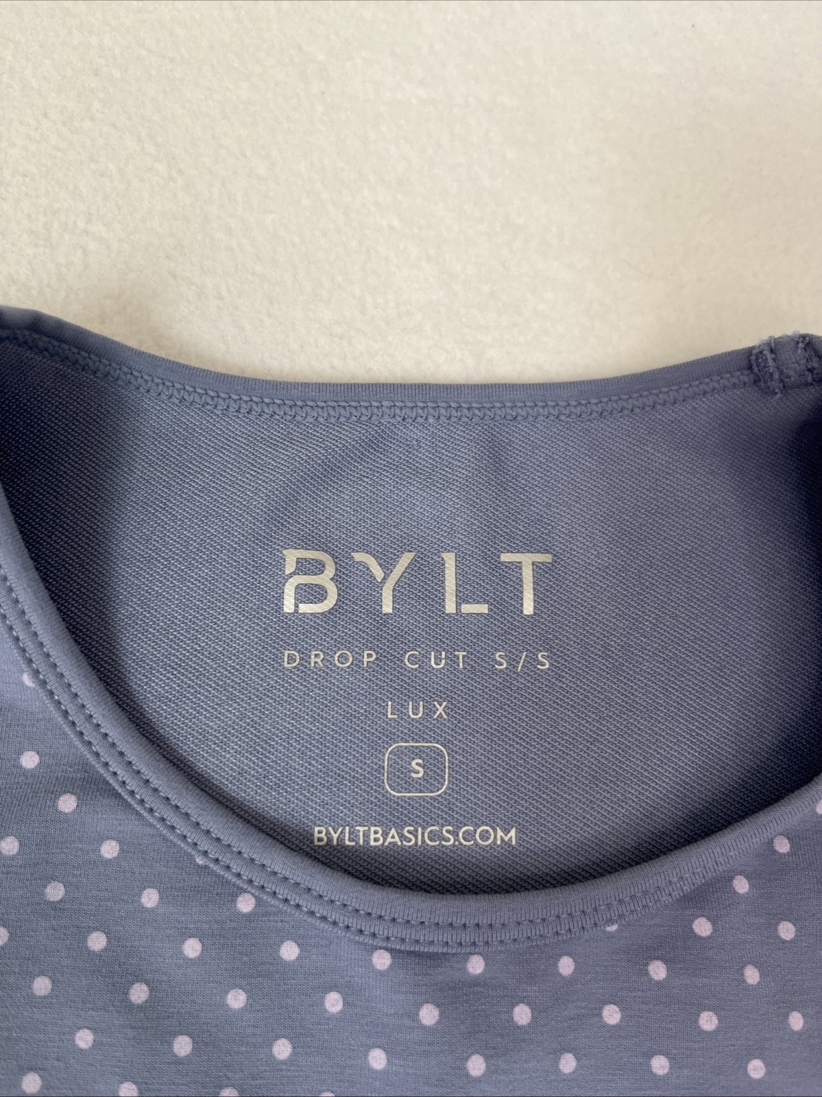 BYLT Shirt Mens Small Polka Dot Drop Cut Stretch Tee Lot of 2 gallery