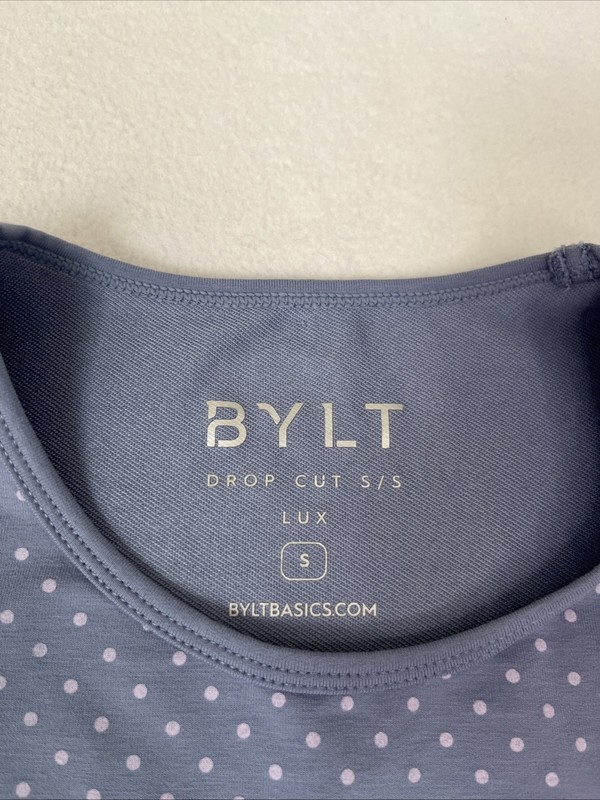 BYLT Shirt Mens Small Polka Dot Drop Cut Stretch Tee Lot of 2 gallery