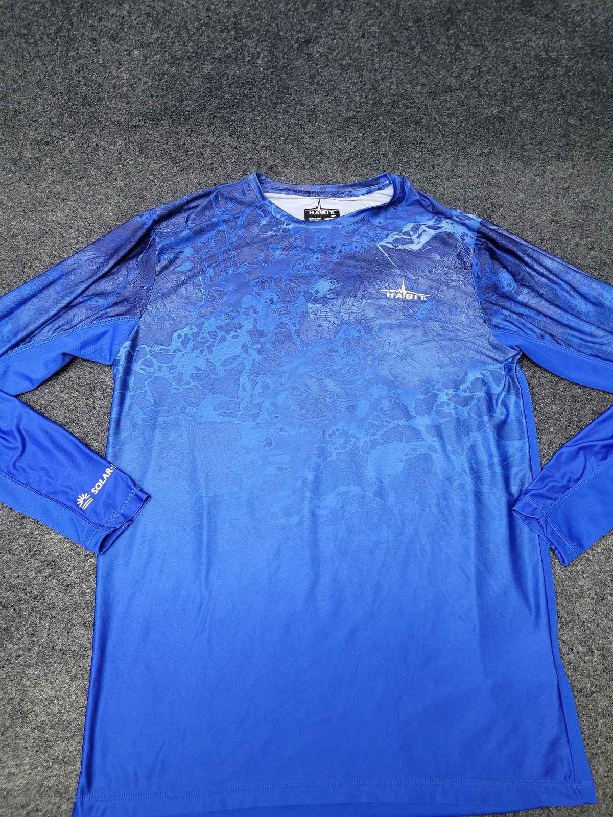 Habit Solar-Factor 40+ Shirt Mens S Blue Long Sleeve Crew Neck Fishing gallery