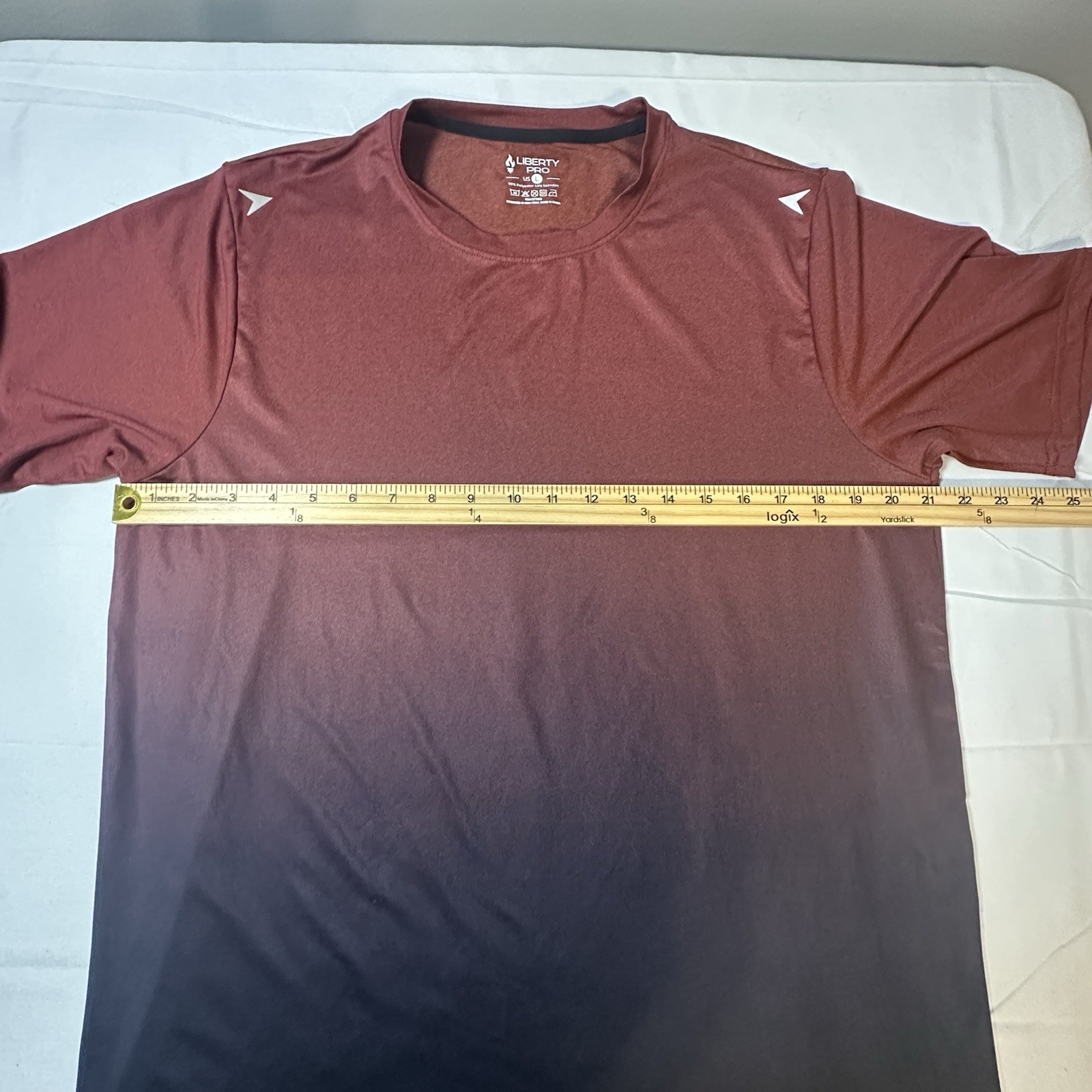 Liberty Pro Men's Ombre Red Black Short Sleeve Pullover Crew Neck T-Shirt L gallery