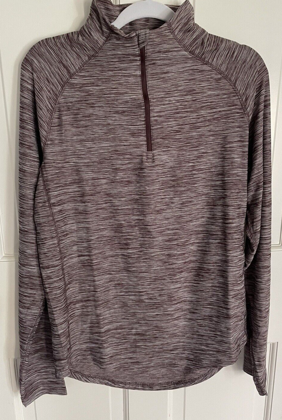 All In Motion Mens 1/4 Zip Pullover, Space Dyed Burgundy Berry, Size Medium gallery