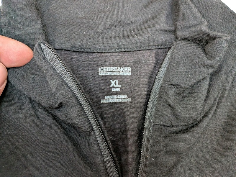 Icebreaker Pullover Mens Extra Large Black Merino Wool Stretch Quarter Zip gallery