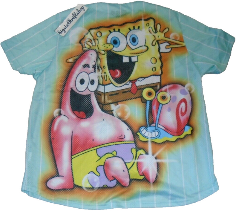 Nickelodeon SpongeBob SquarePants Baseball Jersey Pin Stripe Adult 4XL gallery
