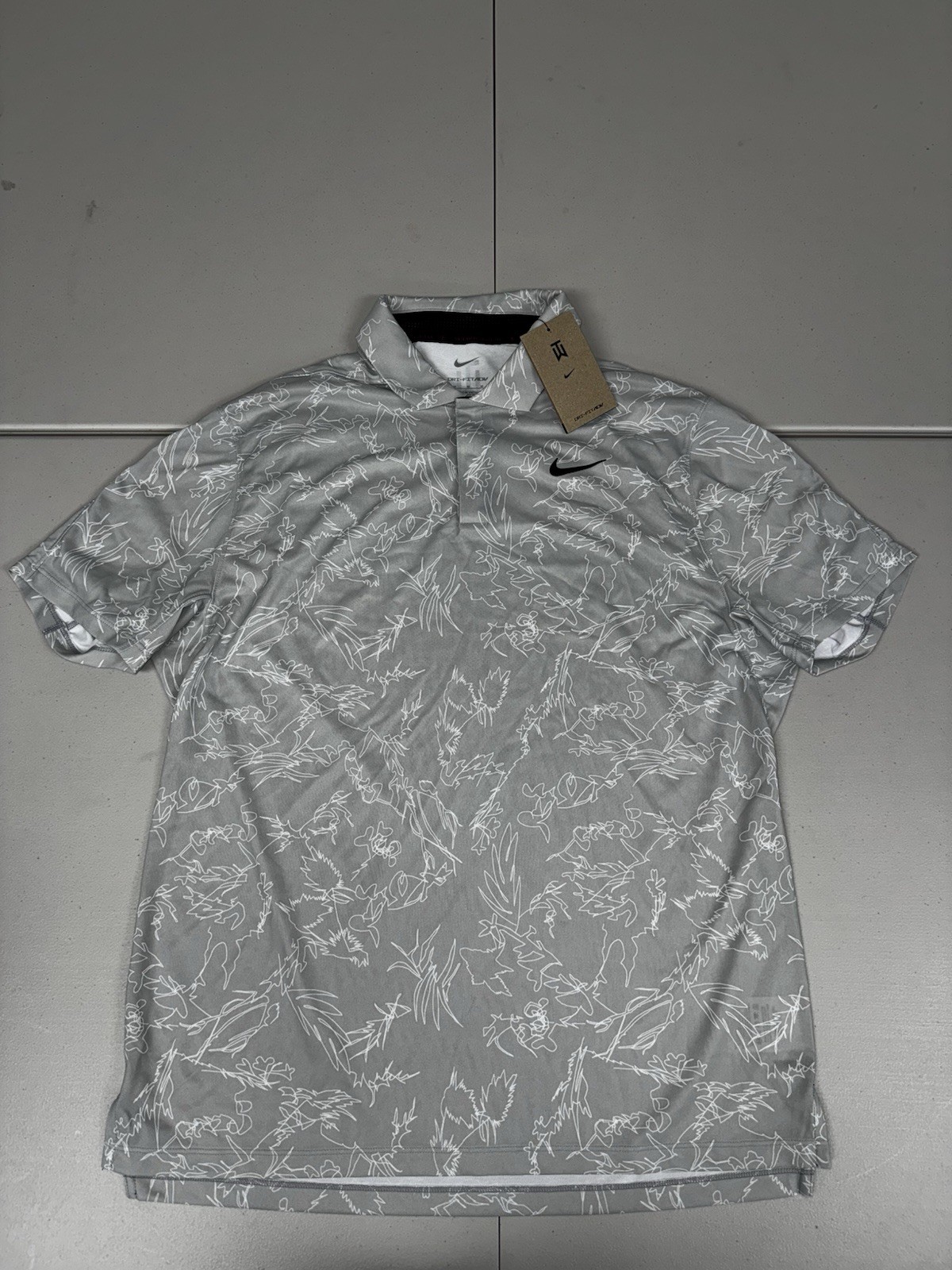 Nike Tiger Woods Dri-FIT ADV Contour Print Polo Shirt 'Grey' DX6092-077 Size M gallery