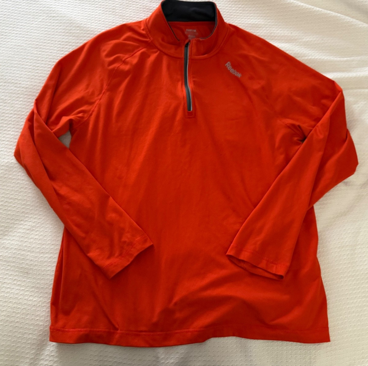 Reebok 1/4 zip Dri Fit pullover Mens Size XL orange pullover gallery